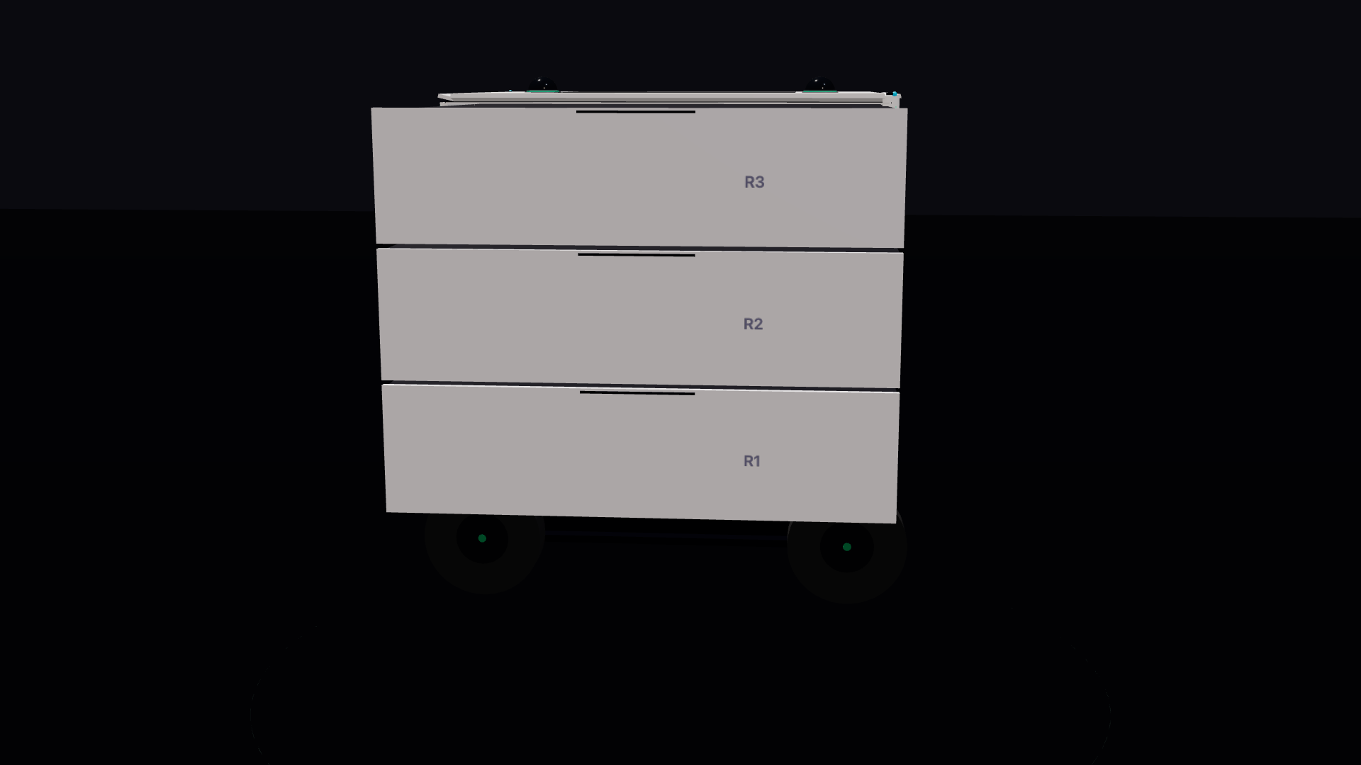 Right side — drawers R1, R2, R3